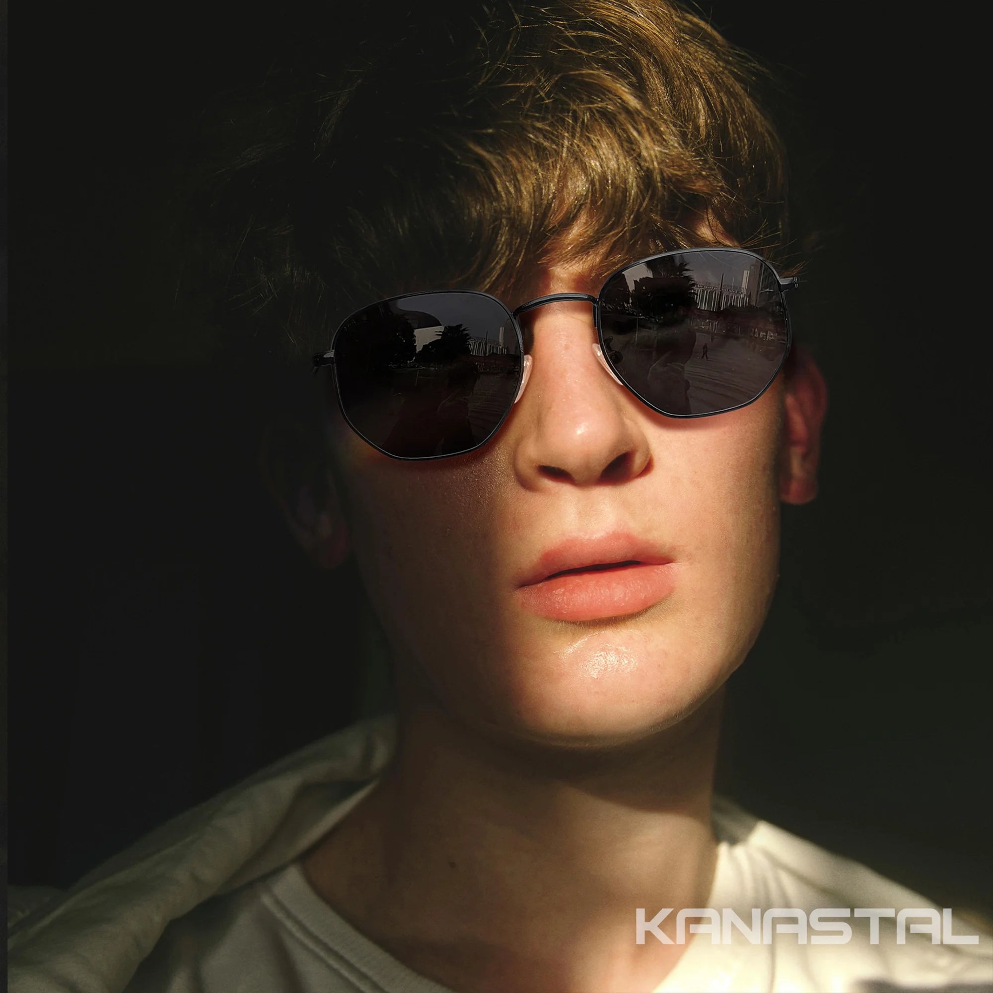 Polarized Hexagon Sunglasses for Women Men Polygon Square Sun Glasses UV400 Protection Metal Frame(Black Grey)